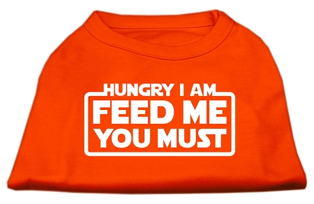 Hungry I Am Screen Print Shirt Orange XL